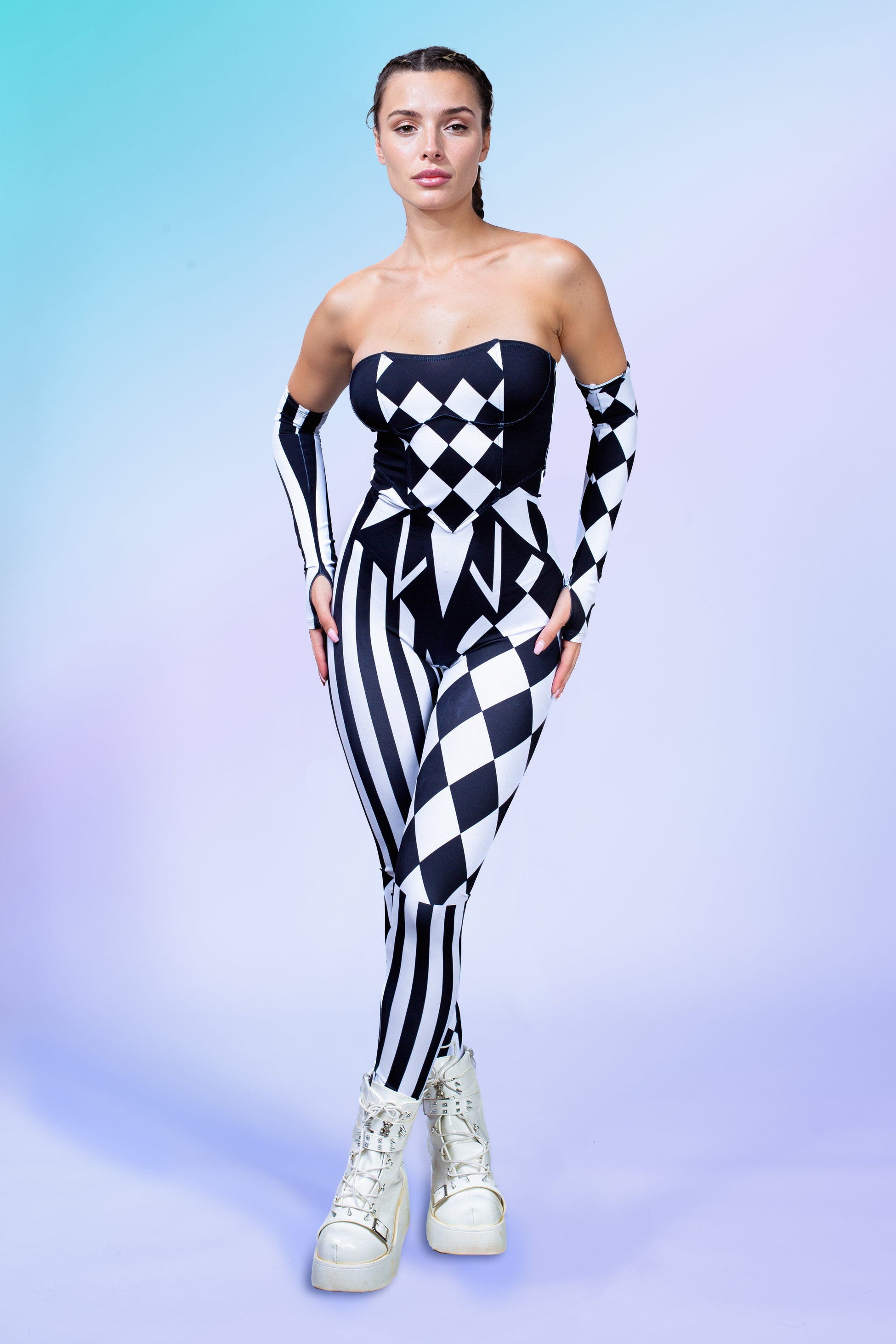Dark Clown Strapless Romper 2