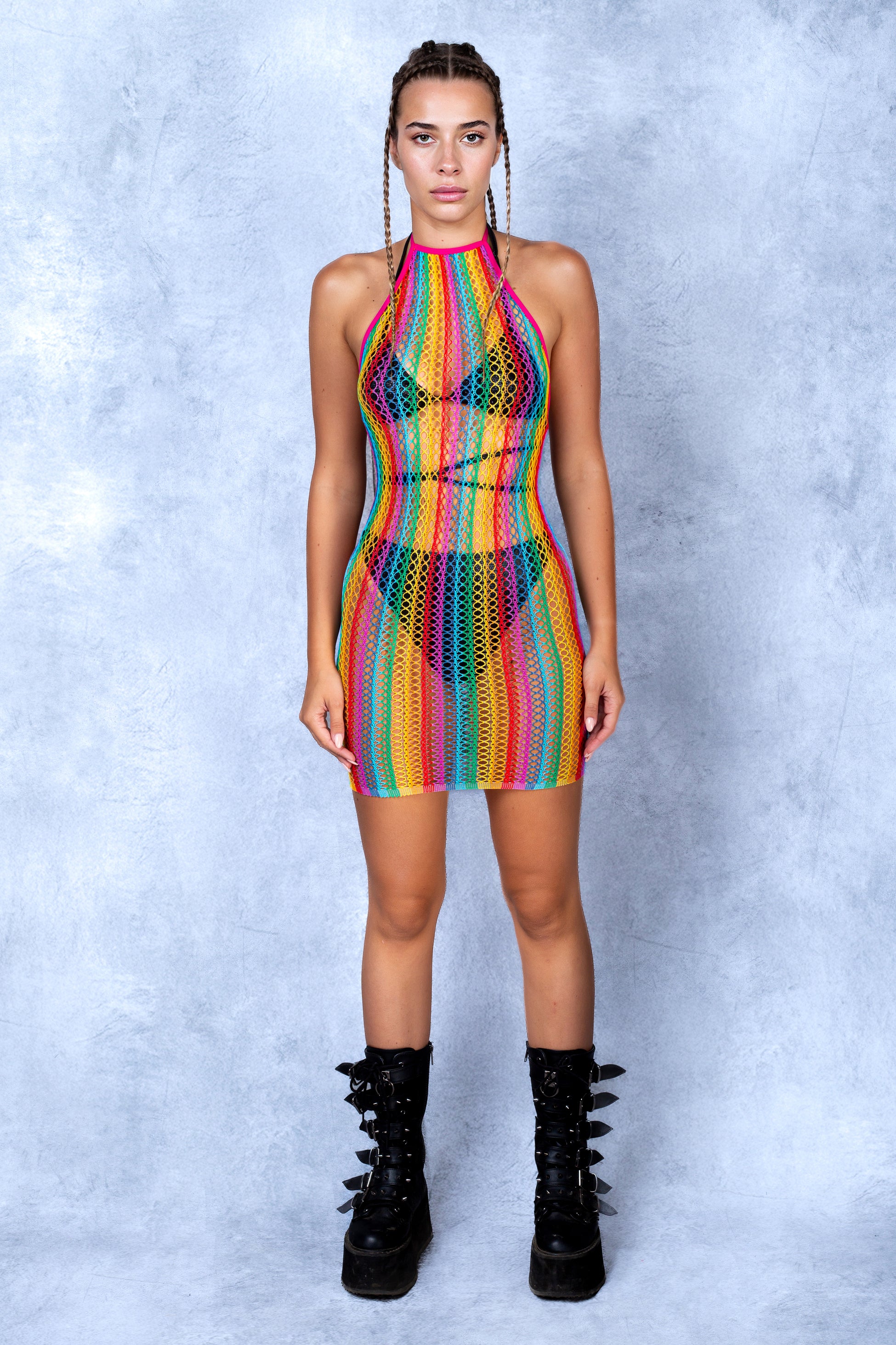 Vibe Stripes Mesh Mini Dress 2