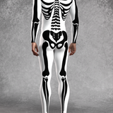 White Bossy Skeleton Male Costume