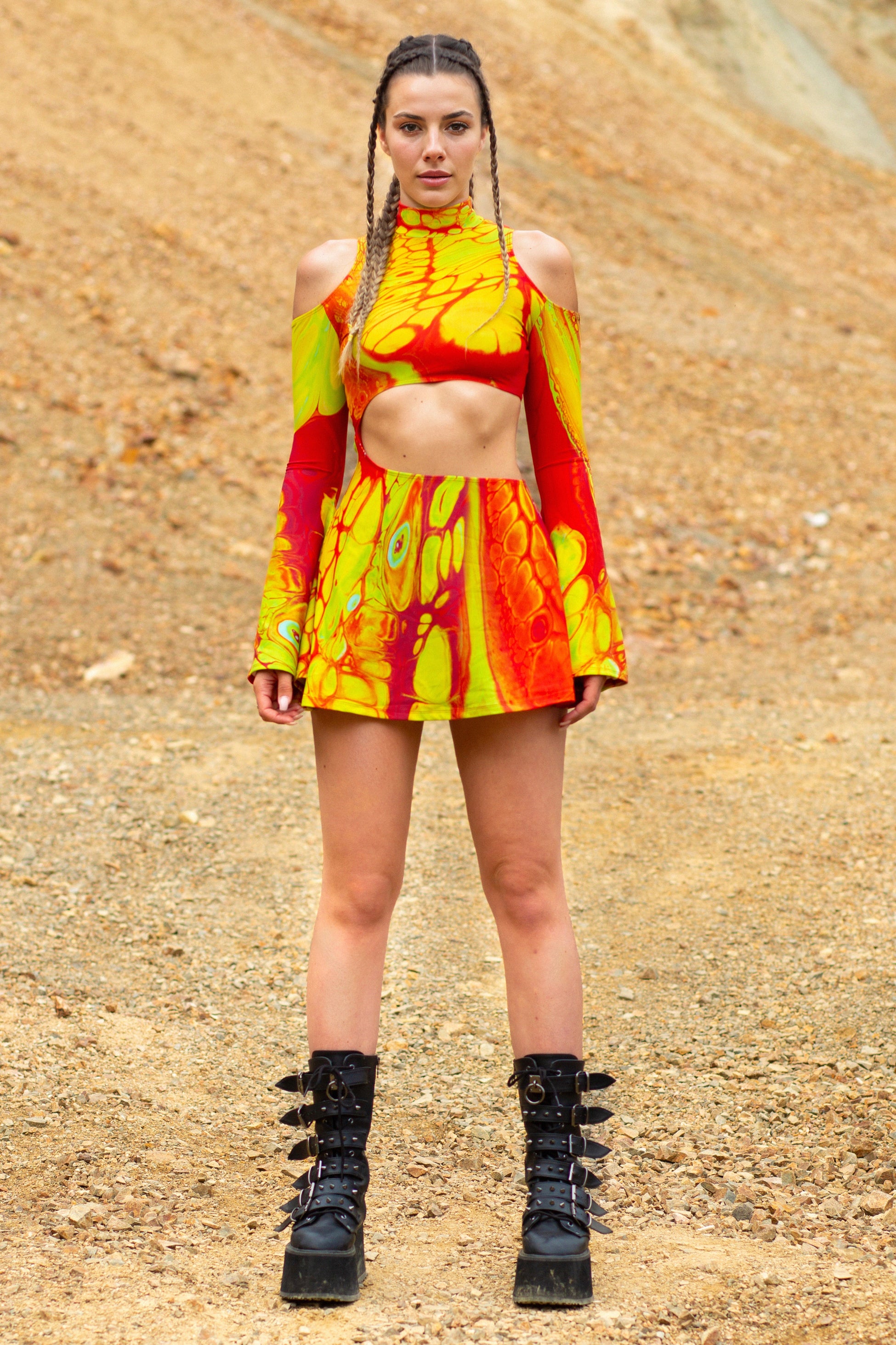 Flow Motion Bell Sleeve Dress 2