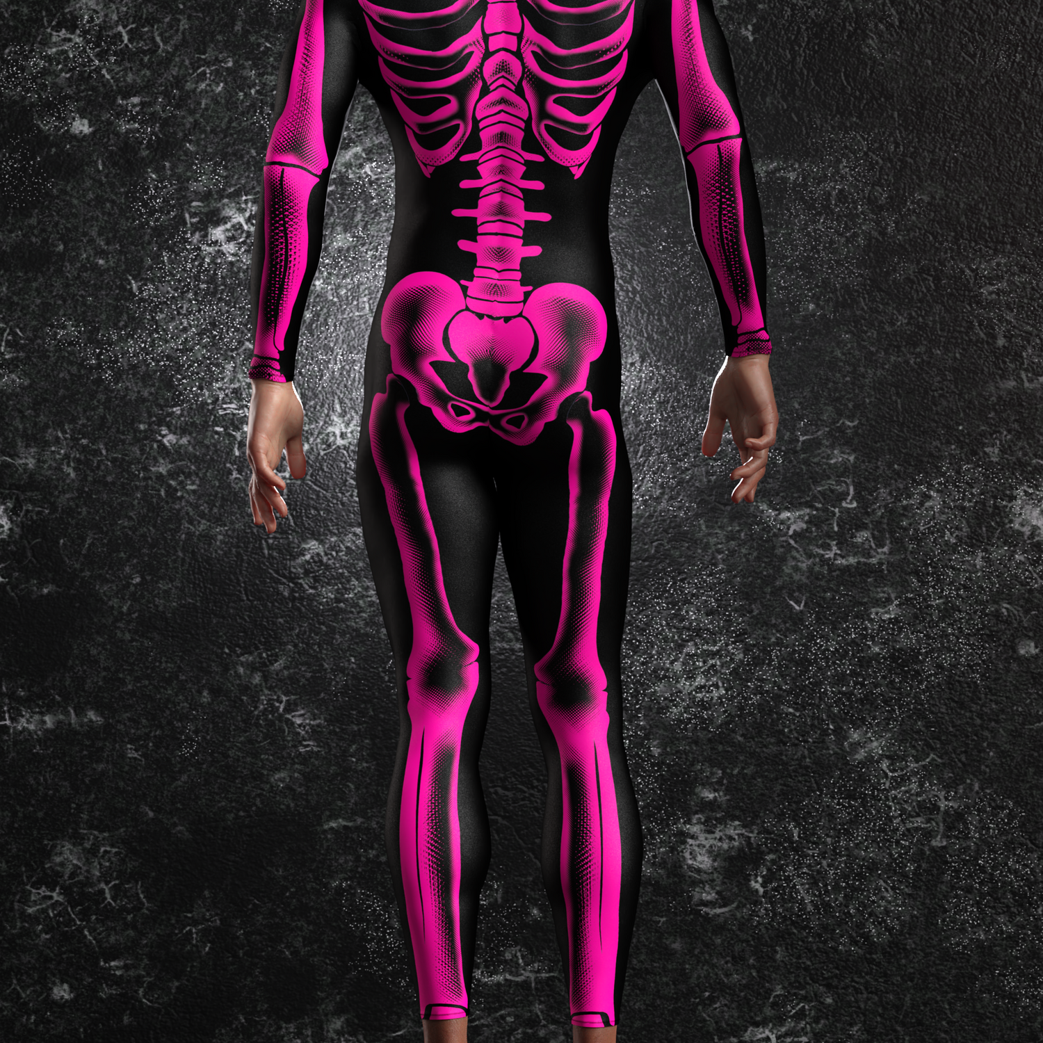 Halftone Skeleton Pink Male Costume Club
