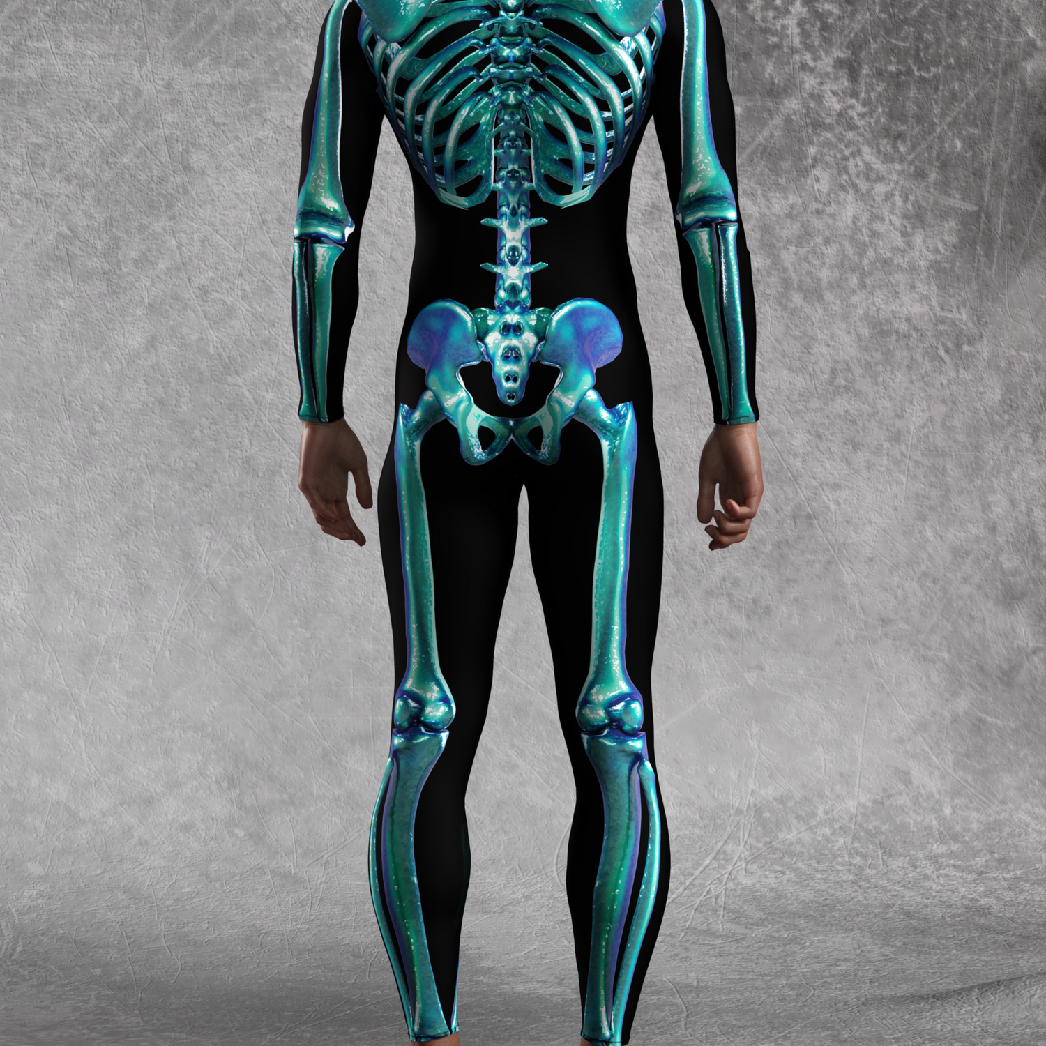 Blue Candy Skeleton Male Costume 6