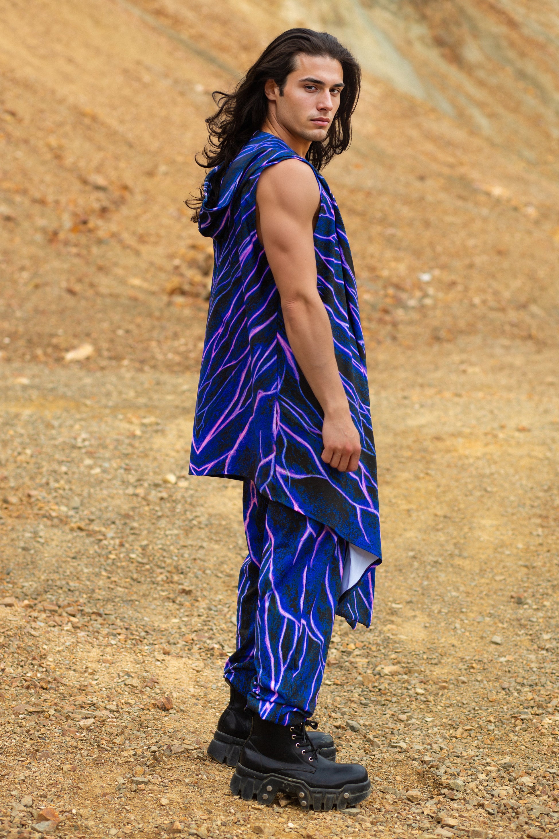 Magenta Burst Male Wide Pants 2