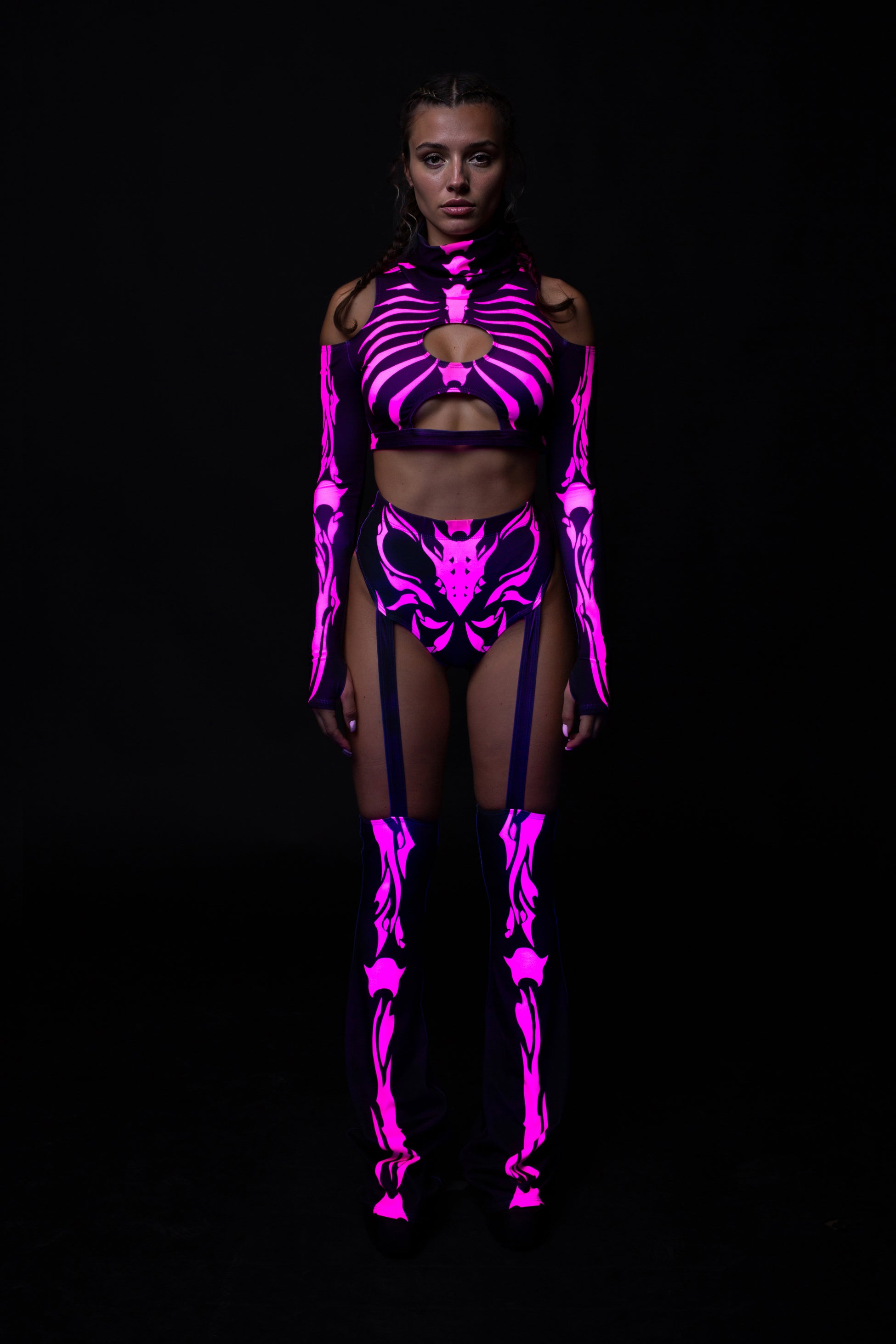 My Hot Pink Bones Flared Bikini Chaps 2