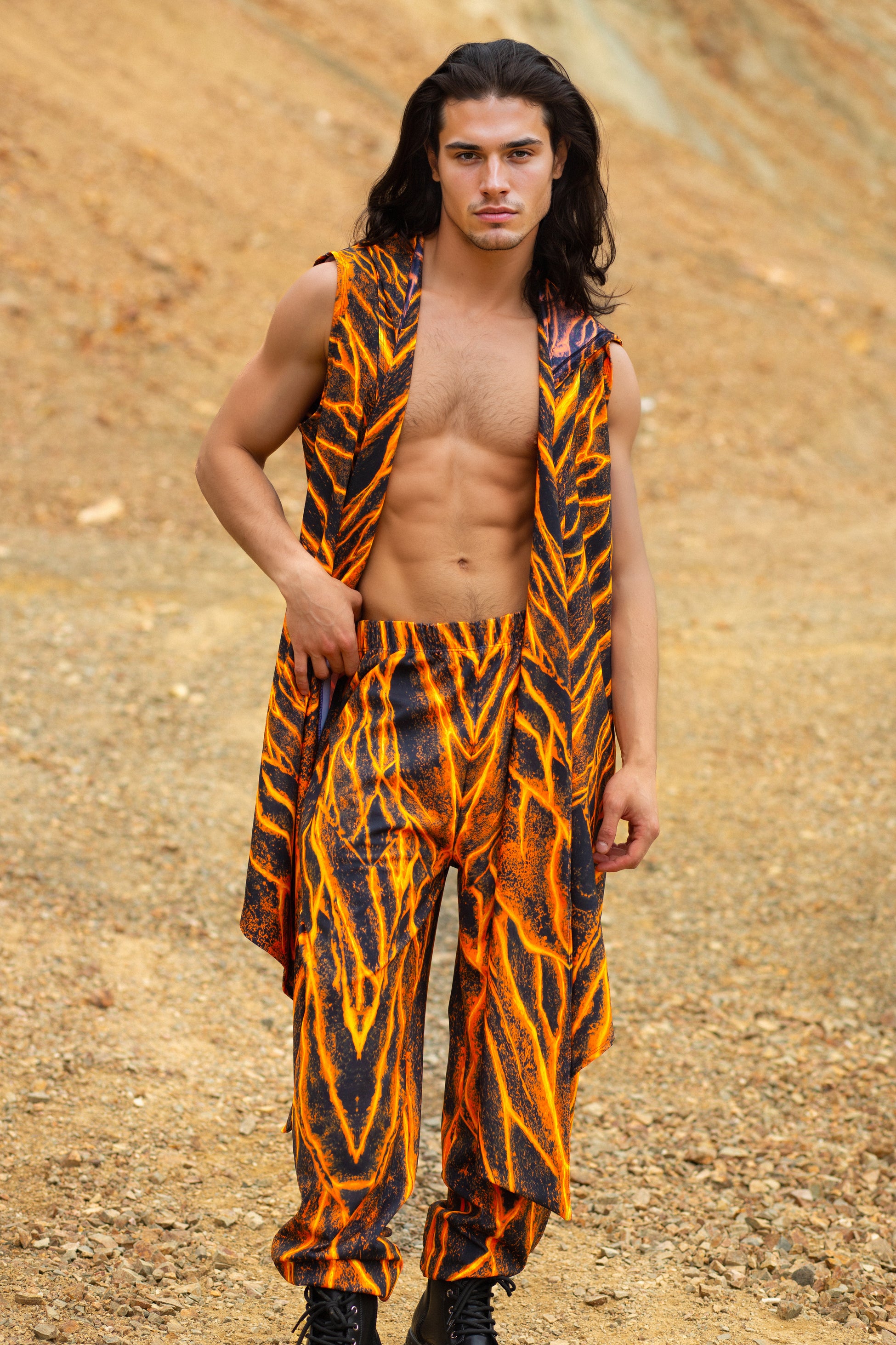 Lava Burst Male Hooded Vest 2