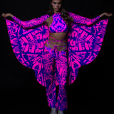 Caleidoscope Magenta Slit Weave Top