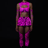 Poisonous Pink Chaps Leotard Wraps Set
