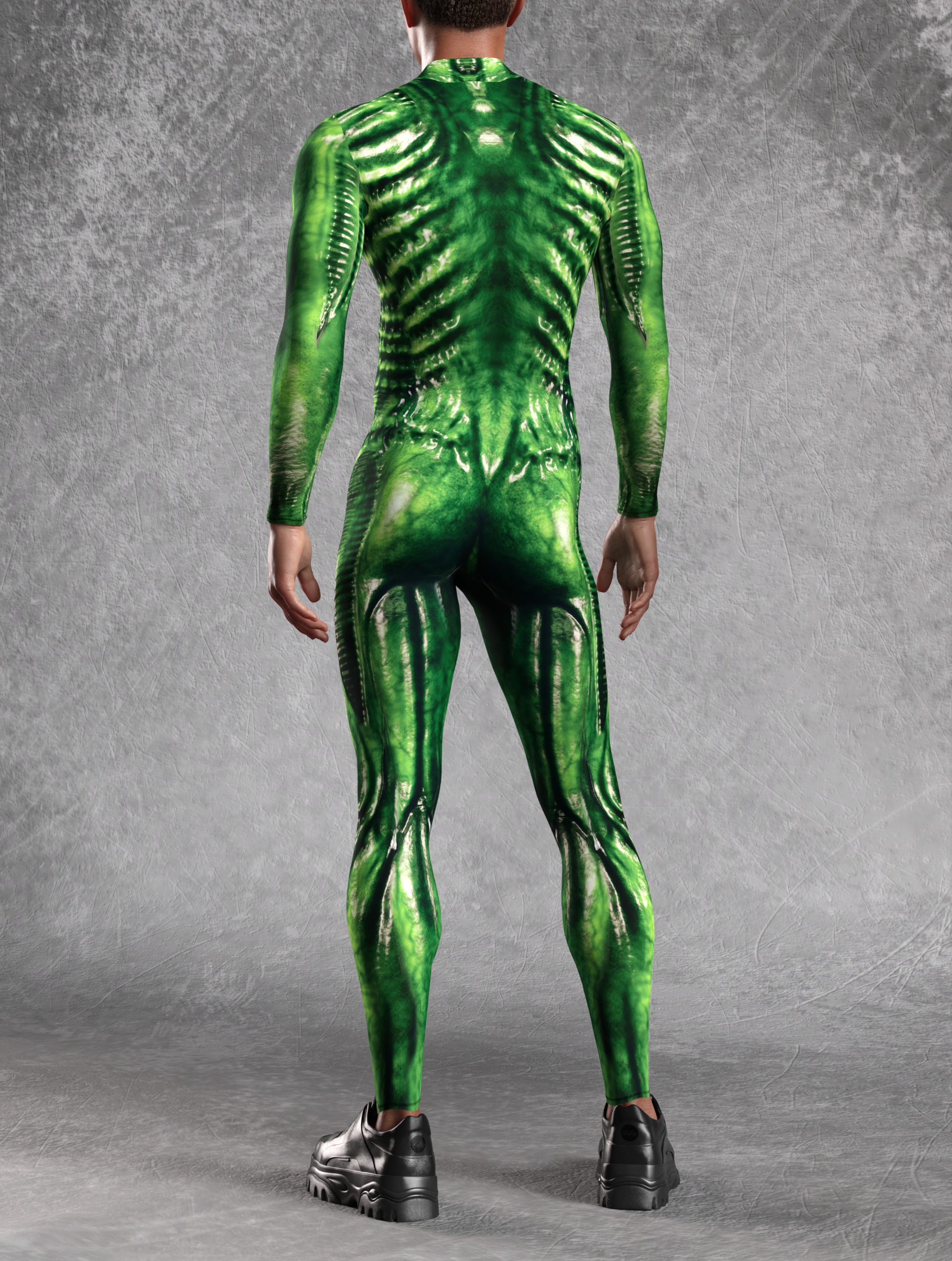 Men Exomorph Green Male Costume