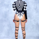 Dark Clown Buffon Sleeve Bodysuit