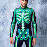 Green Skeleton Male Costume