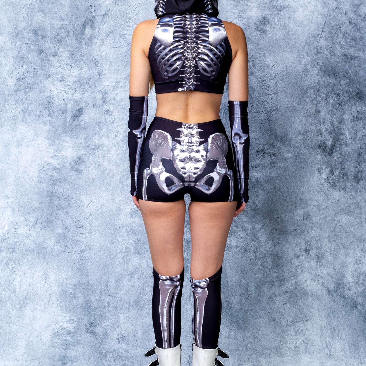 Silver Bones Garters Leggings Lycra