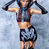 Glass Skeleton Garters Leggings