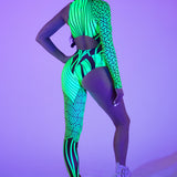 Chaotique Green Asymmetrical Costume