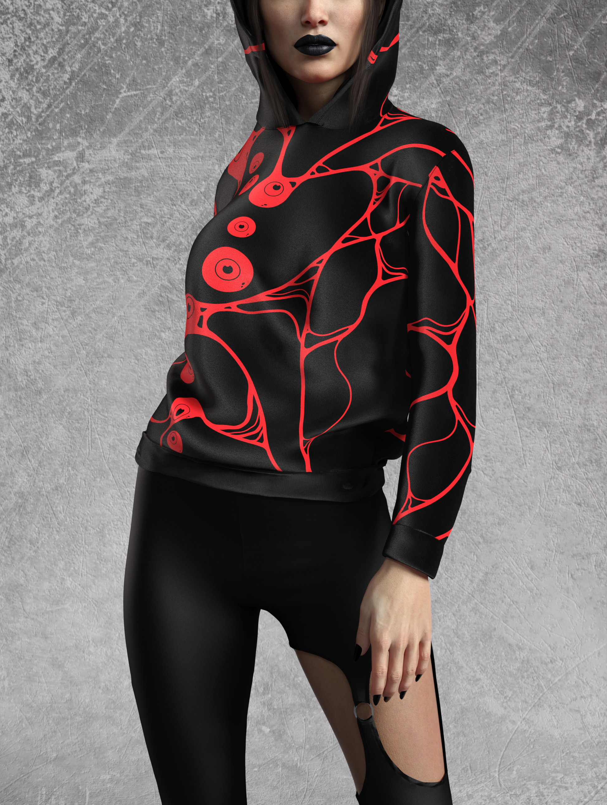 Omni Red Short Hoodie 1