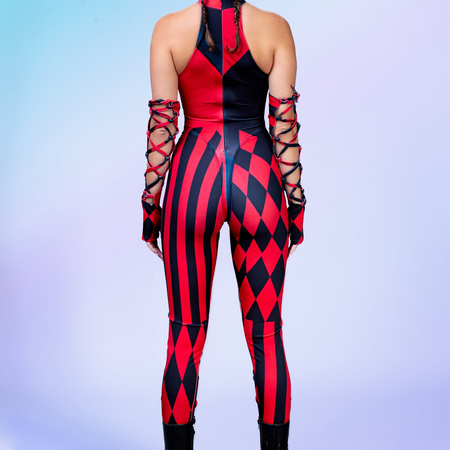 She's Crazy Red Crown Criss-Cross Jumpsuit Set Performance