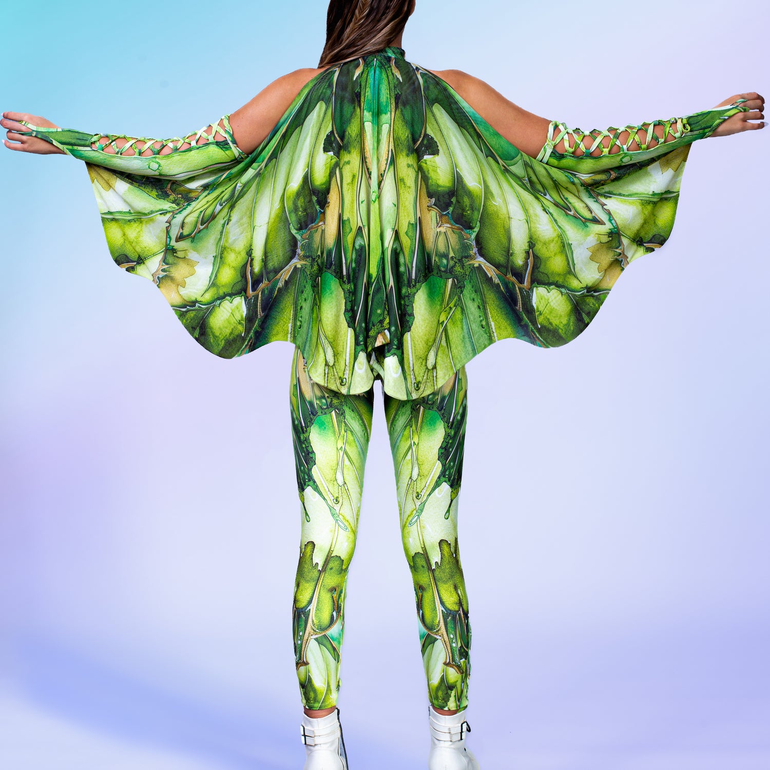 Fairy Aura Emerald Criss-Cross Jumpsuit Performance