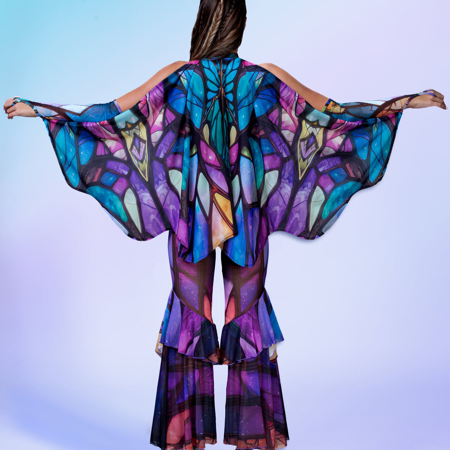 Rosette Fairy Ruffled Winged Set Purple