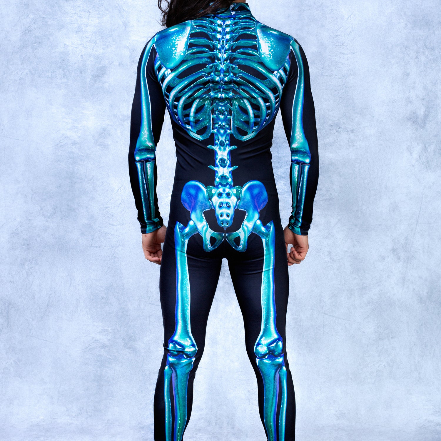Blue Candy Skeleton Male Costume 3