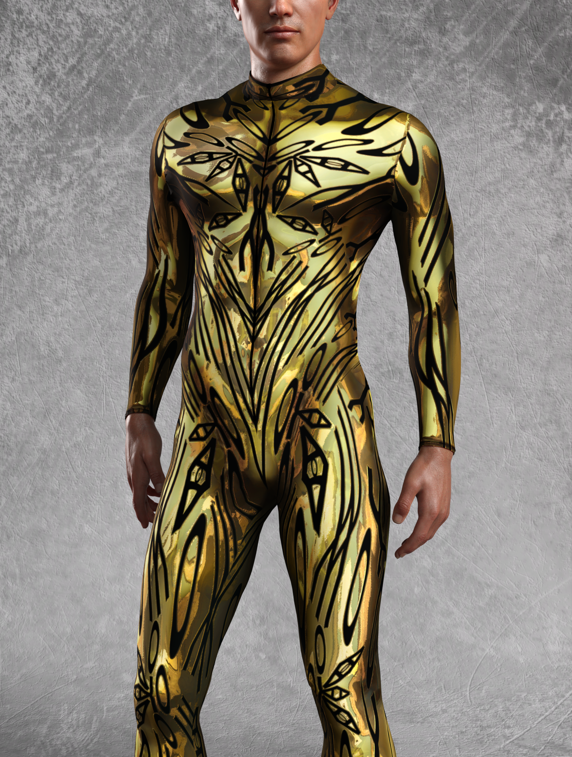 Men Corrupted Gold Male Costume