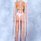 White Mirage Fringe Dress