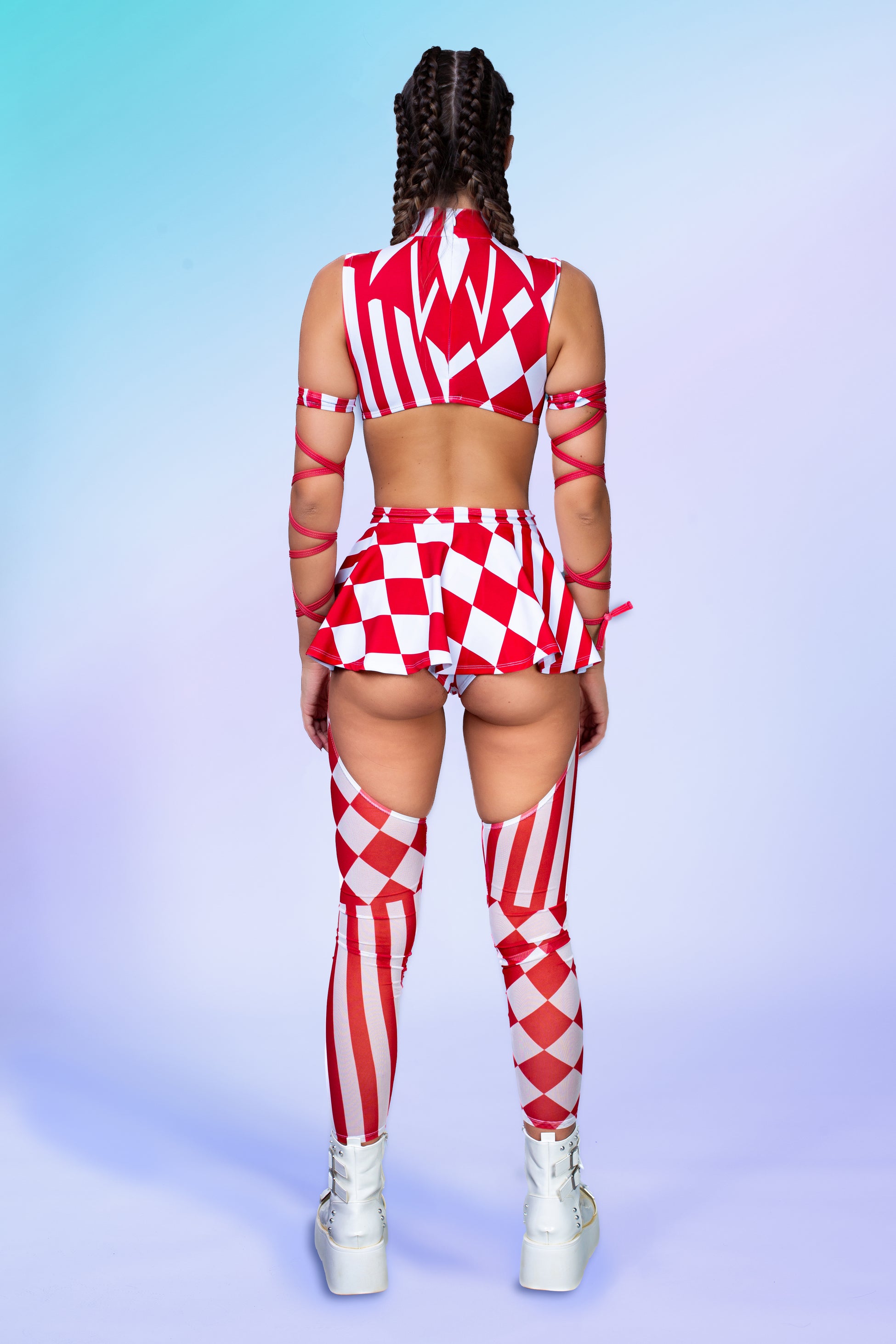Red Clown Chaps Leotard Wraps Set 2