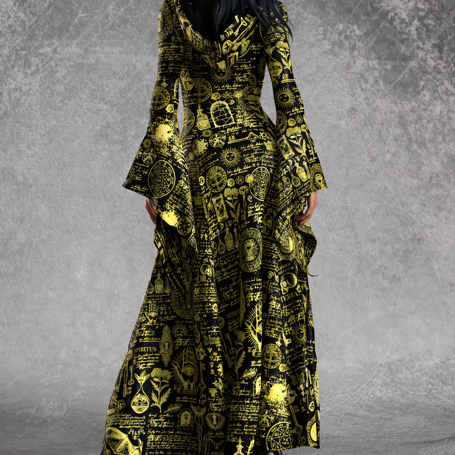 Golden Ocult Witcher Long Dress 6