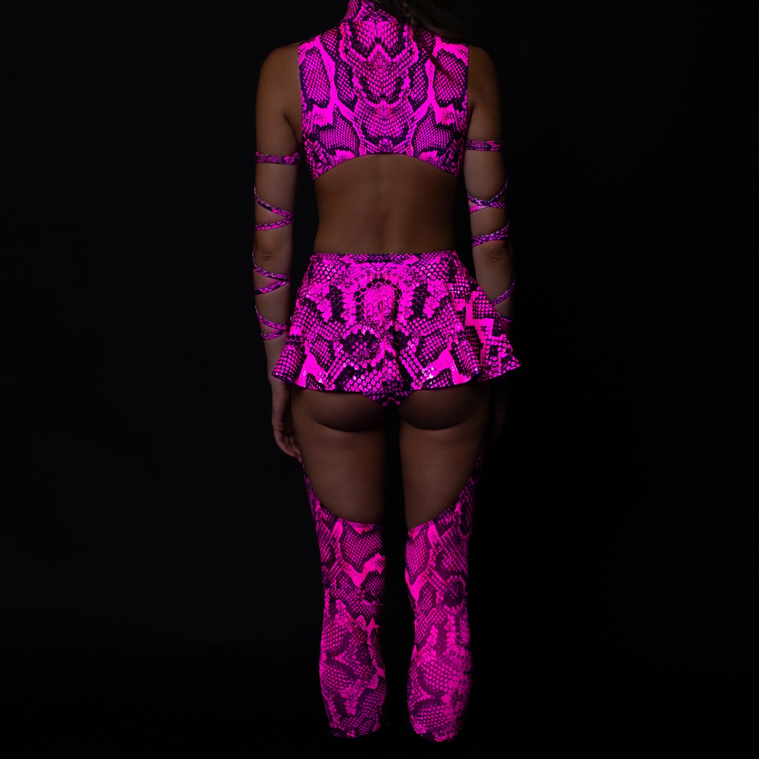 Poisonous Pink Chaps Leotard Wraps Set Performance