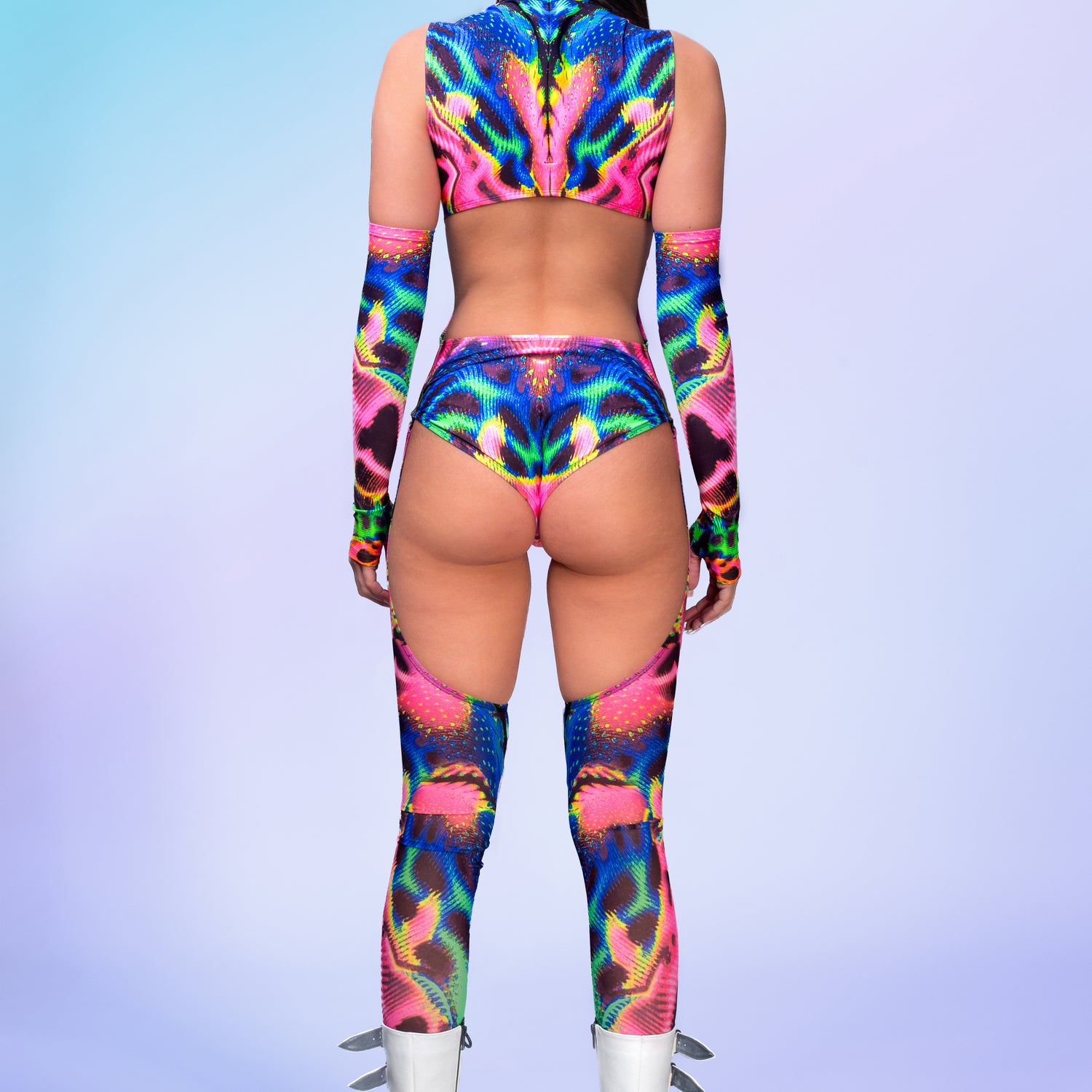 Rawrr Chaps Leotard Green, Pink