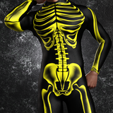 Halftone Skeleton Yellow Male Costume