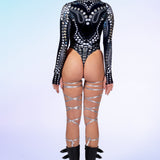 Paneled Monium Open-Heart Leotard