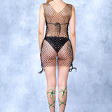 Glimwave Rave Fishnet Dress