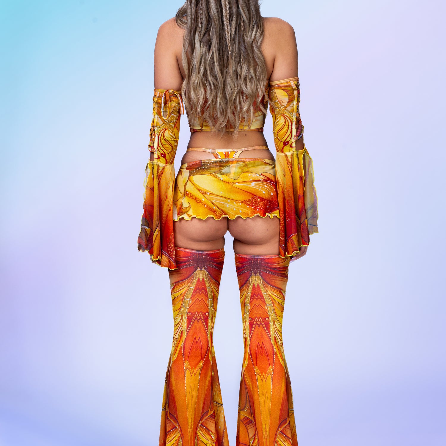 Fairy Aura Citrine Corset Flared Set Orange, Yellow