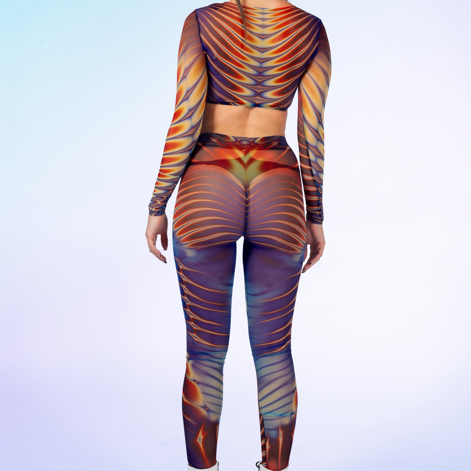 Ignition Mesh Leggings Set Blue, Red