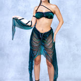 Serpent Mist Drape Skirt Set