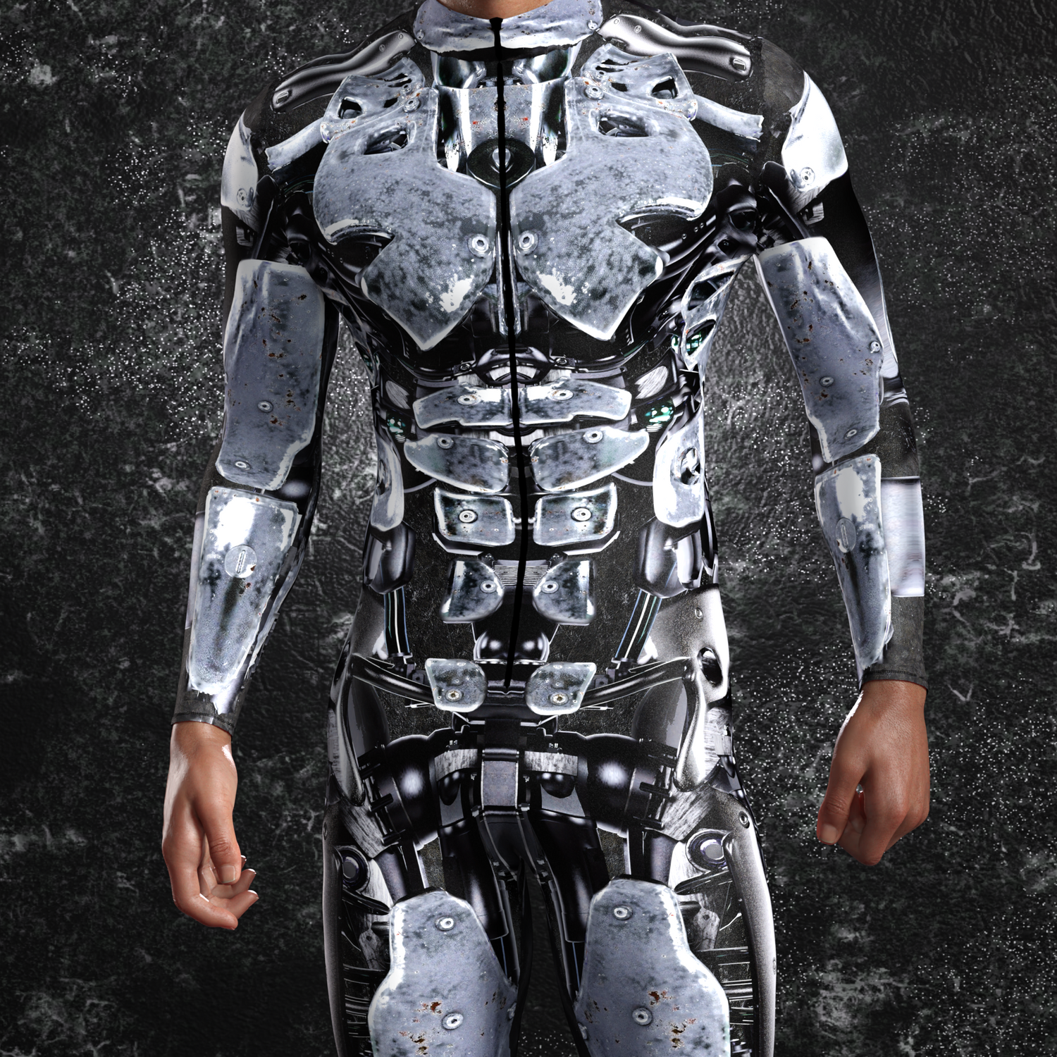 Silver Assault Male Costume Silver
