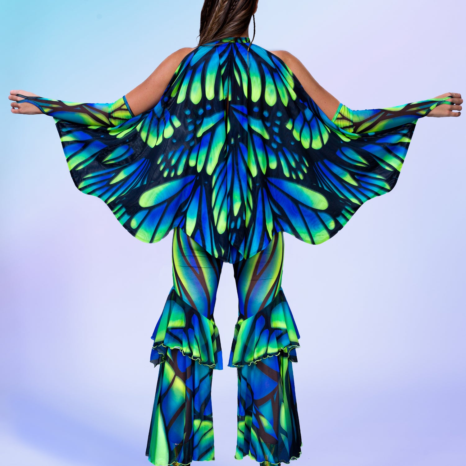 Flutter Fairy Ruffled Winged Set Purple