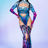 Azure Elemental Fairy Open-Heart Leotard