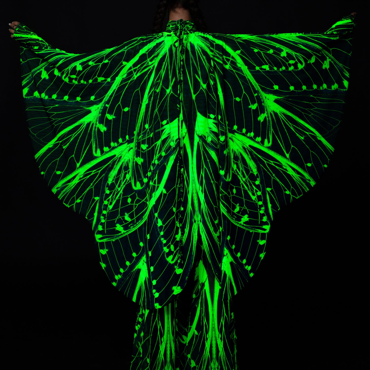 Cyber Birdsong Green Open-Heart Leotard Performance