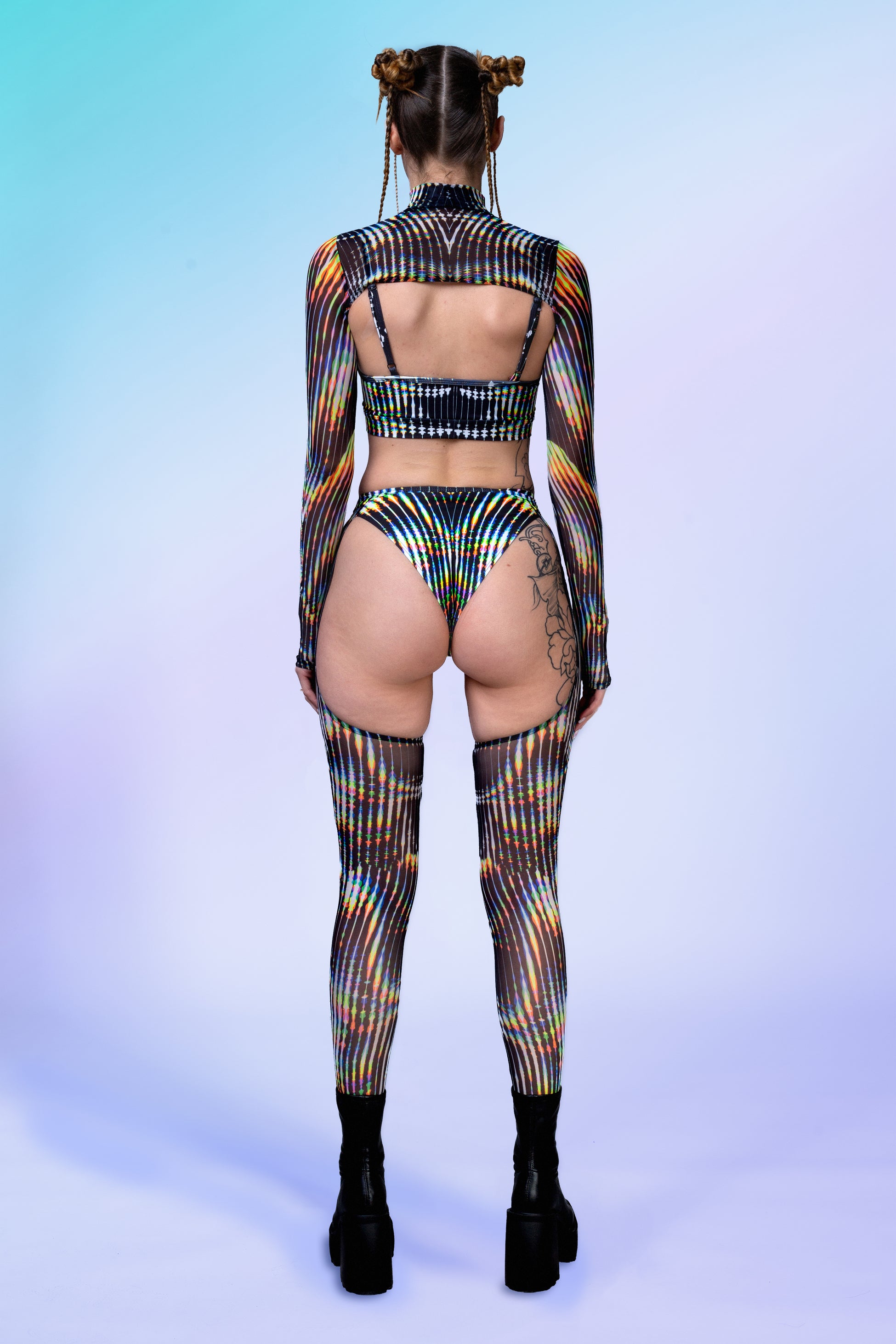 Trance Fusion Buckle Mesh Chaps Set 2
