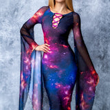 Nebulous Lace Up Gown Dress