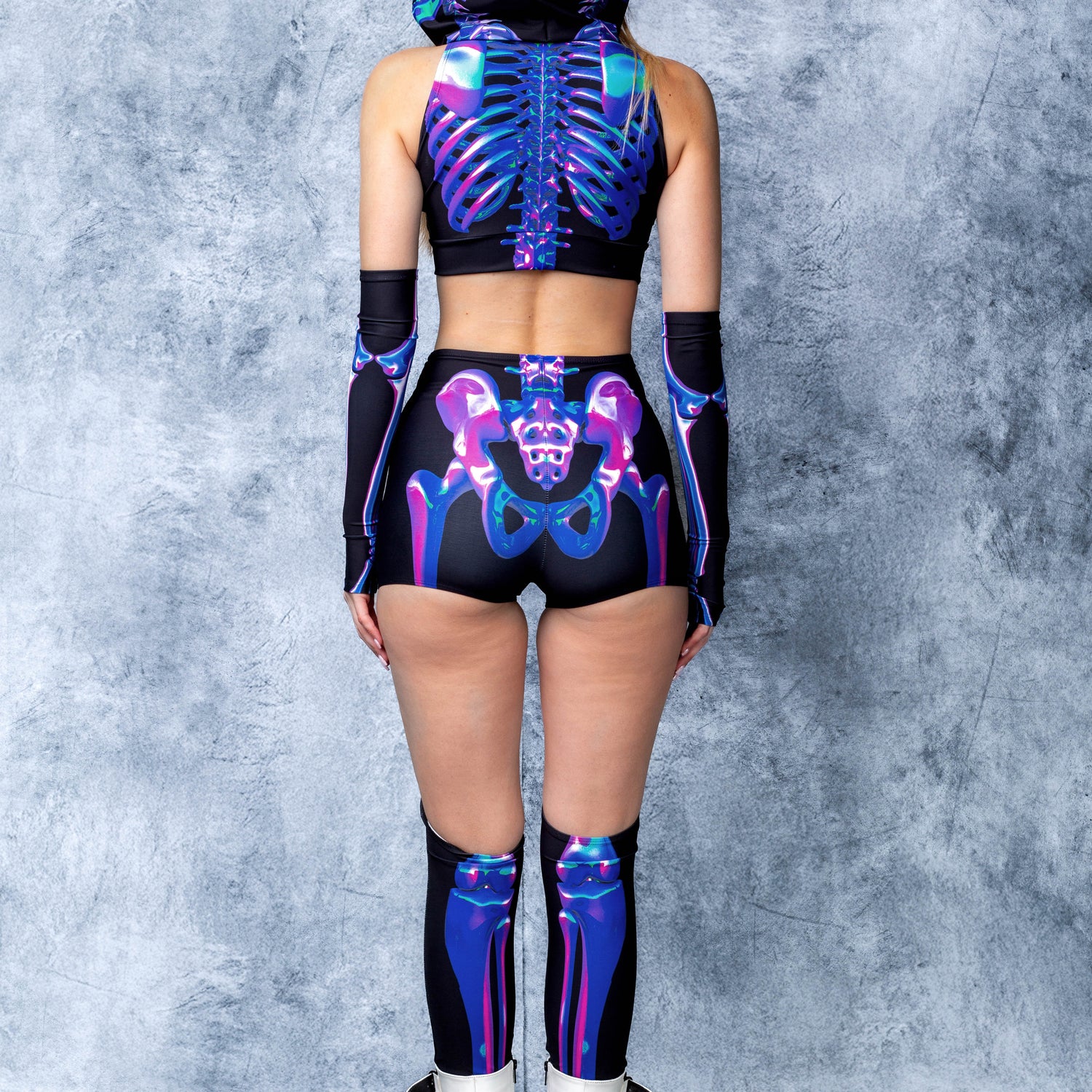 Women Holo Skeleton Sleeveless Rave Top