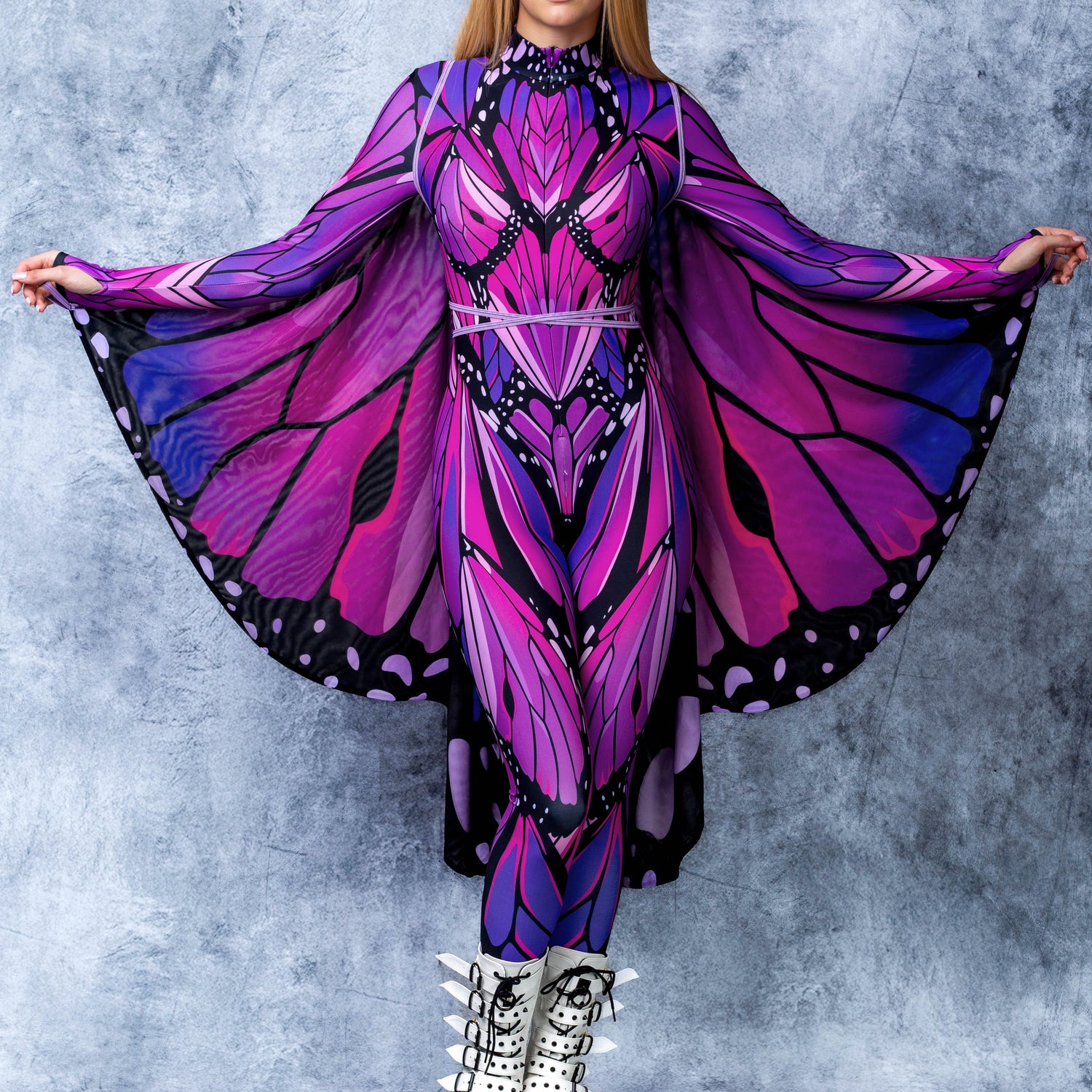 Women Lilac Butterfly Mesh Wings