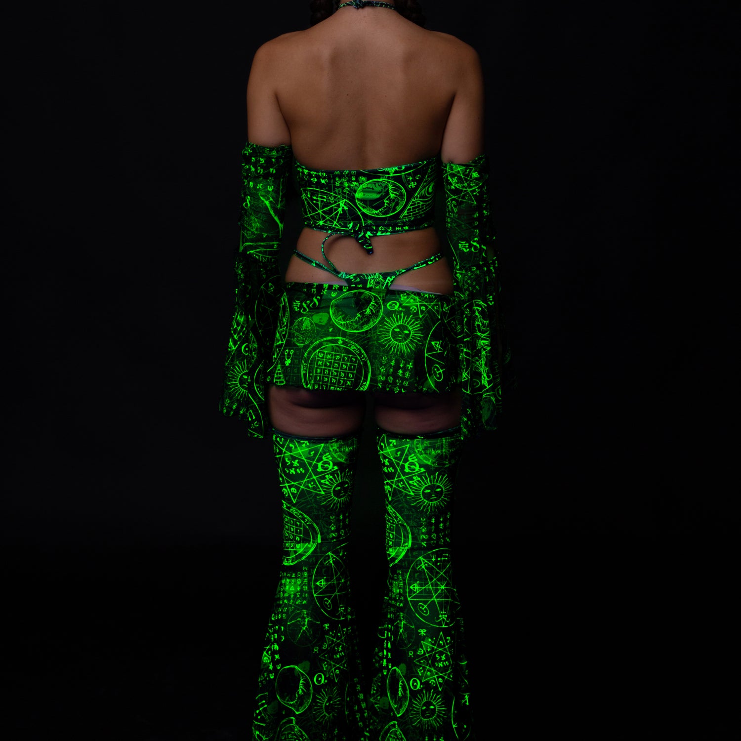 Covenant Green Thong Lycra, UV Reactive