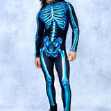 Blue Candy Skeleton Male Costume