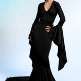 Mrs. Addams Puddle Train Gown Dress