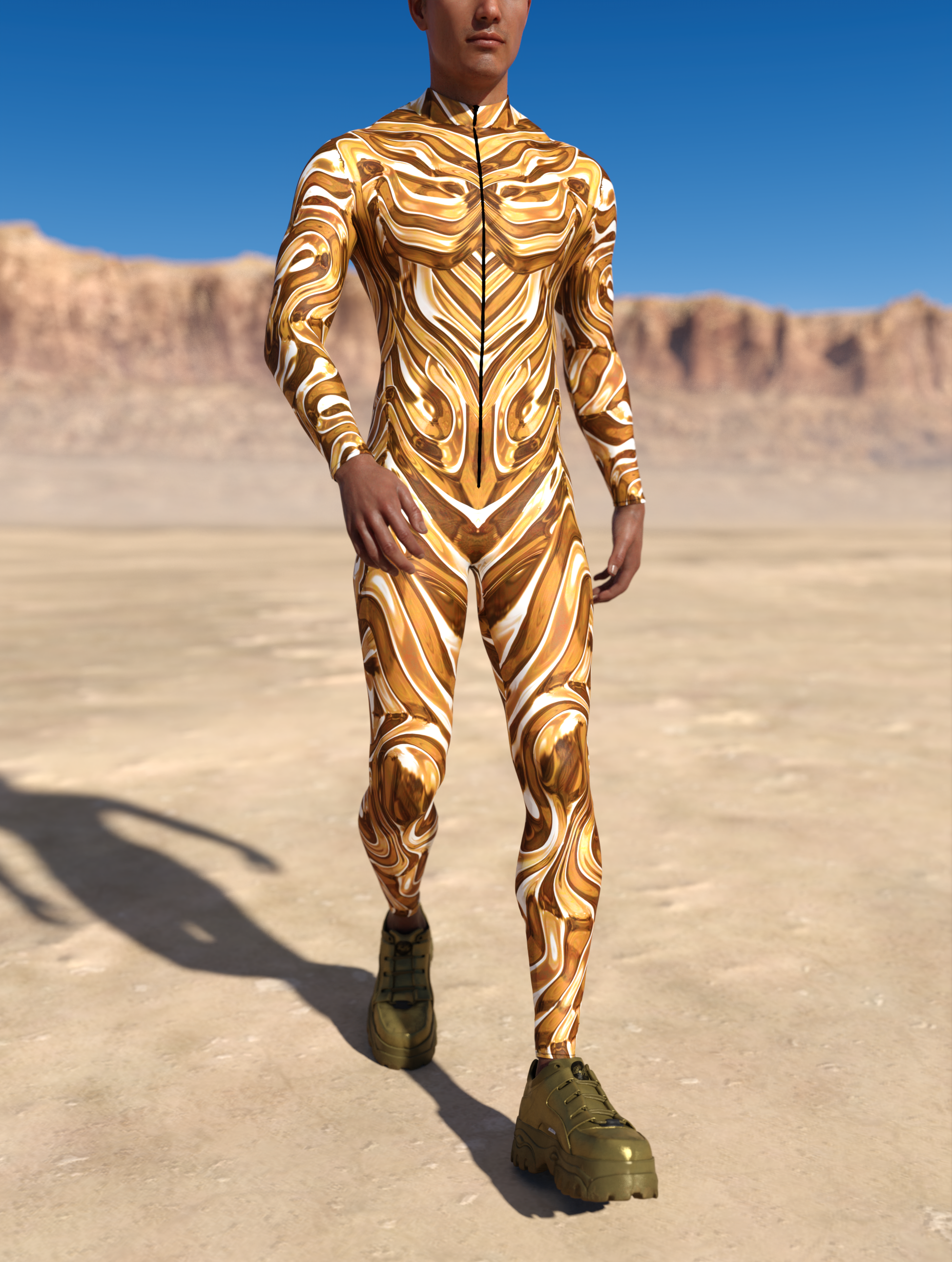 Mecha Vortex Gold Male Costume 2