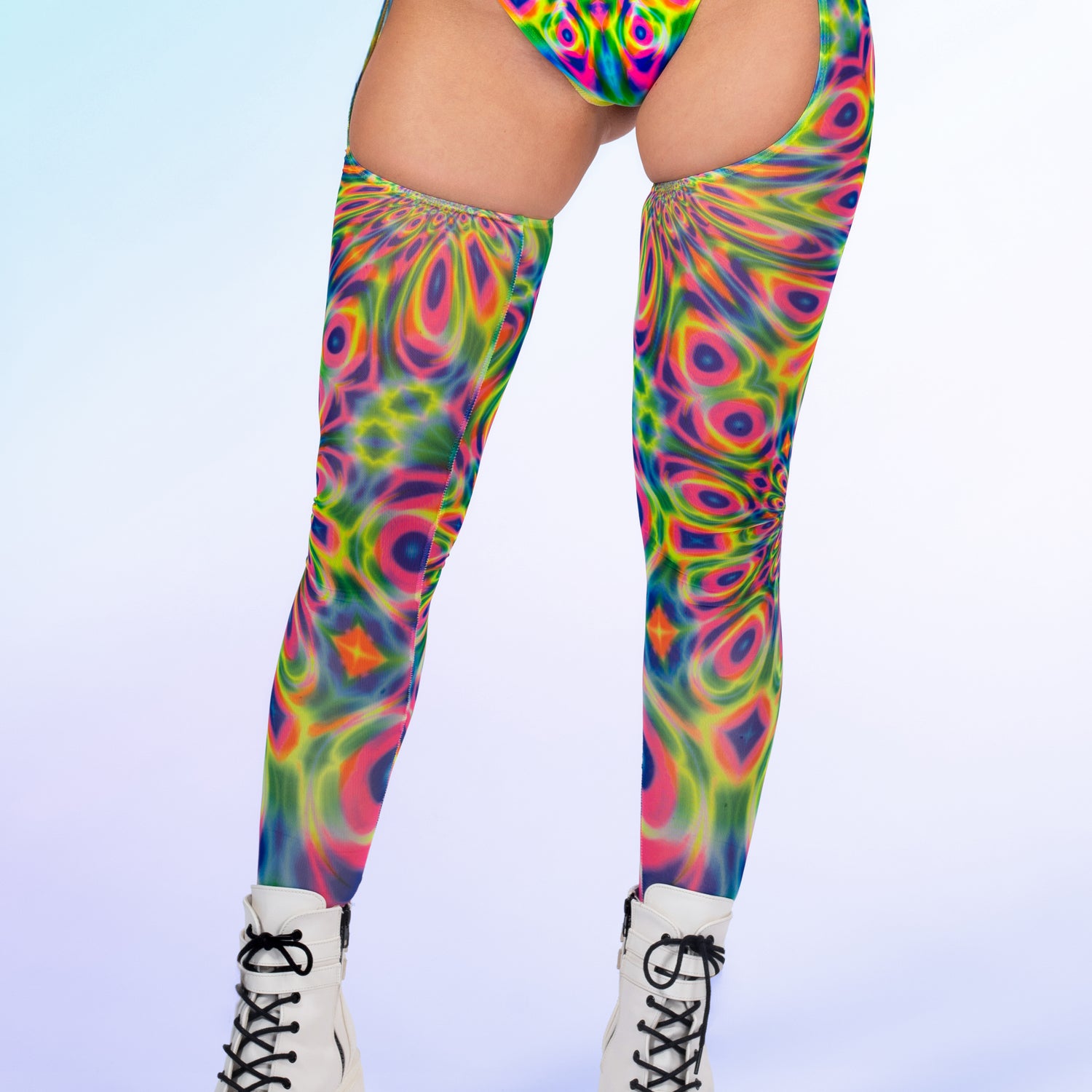 Prismatic Pulse Buckle Mesh Chaps