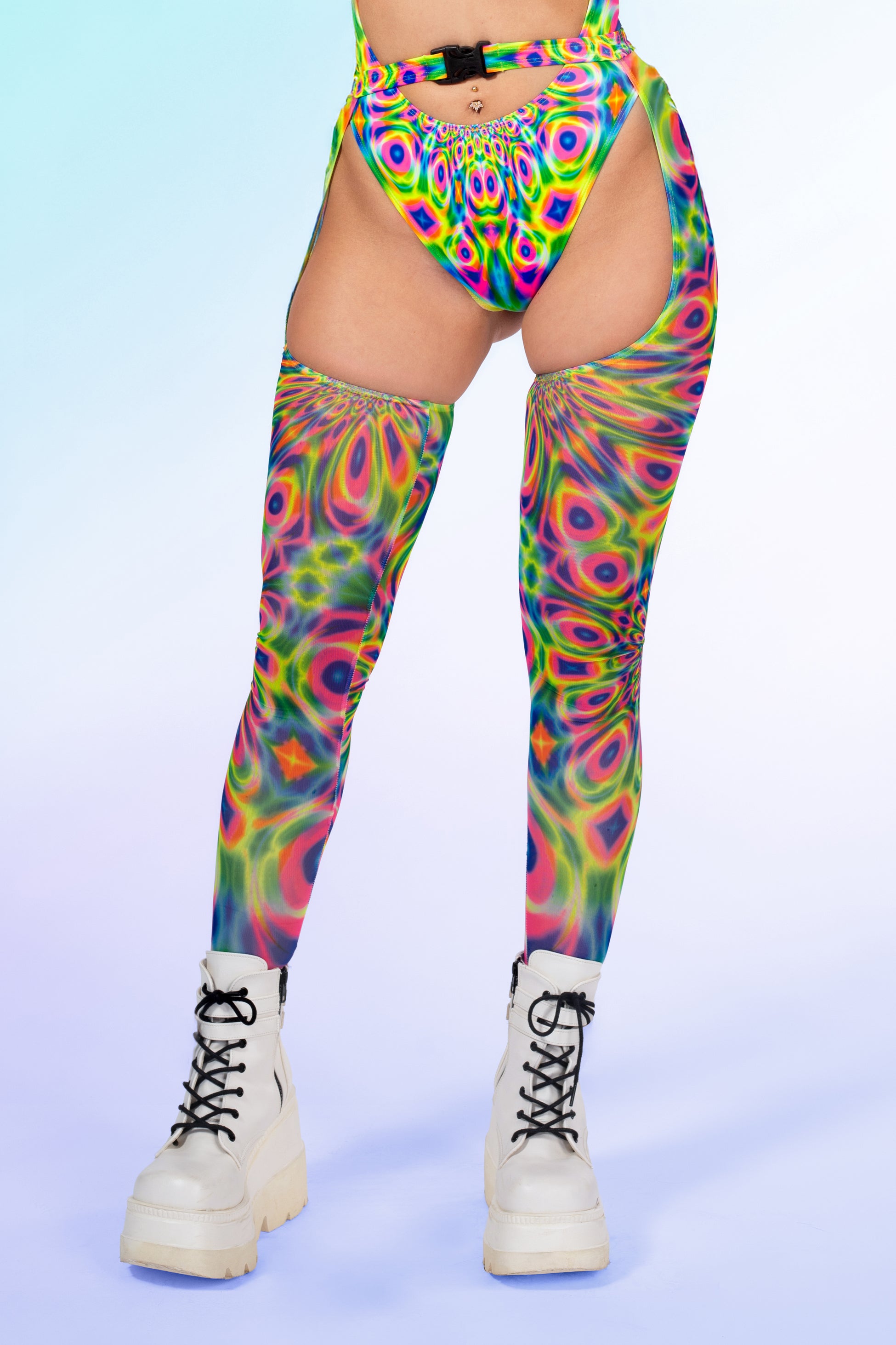 Prismatic Pulse Buckle Mesh Chaps 1