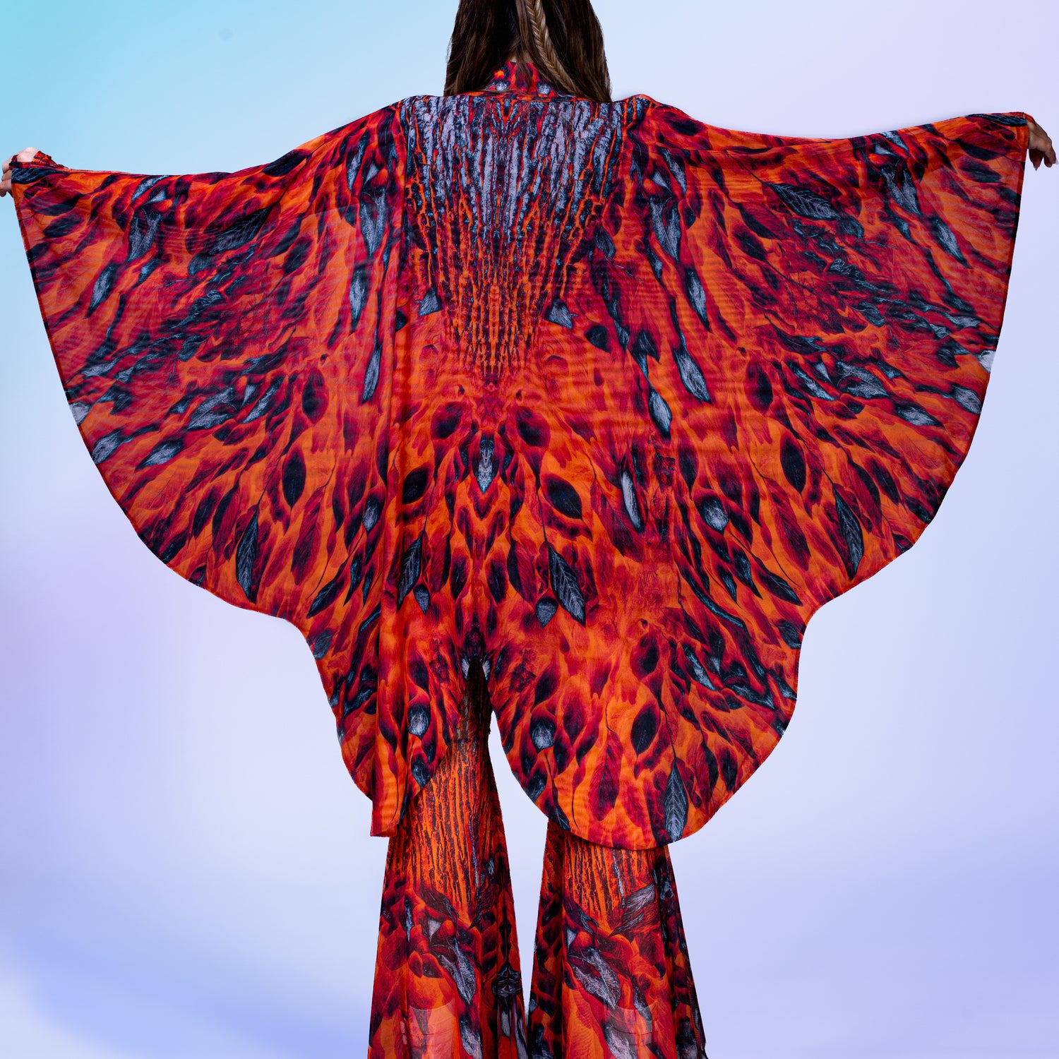 Fairy Aurous Wilderness Open-Heart Leotard Lycra, Mesh, UV Reactive