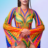 Trippyzoner Mesh Bare Back Leotard